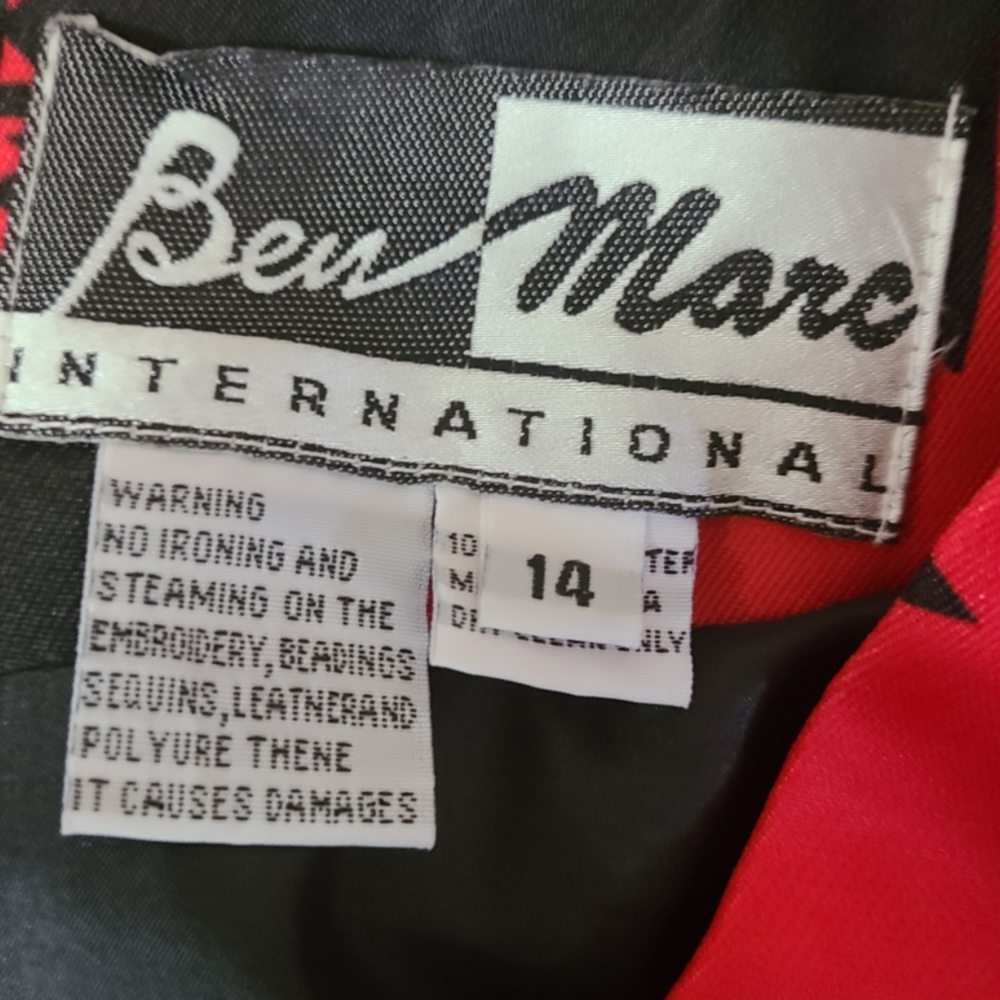 BEN MARC INTERNATIONAL RED AND BLACK ABSTRACT PRINT DESIGNER DRESS SIZE 14 BNWT - Picture 3 of 7